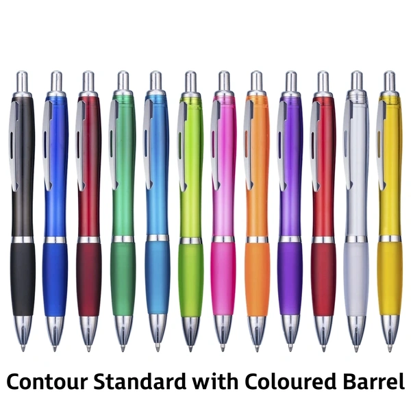  Contour Standard Ball Pen With Coloured Barrel